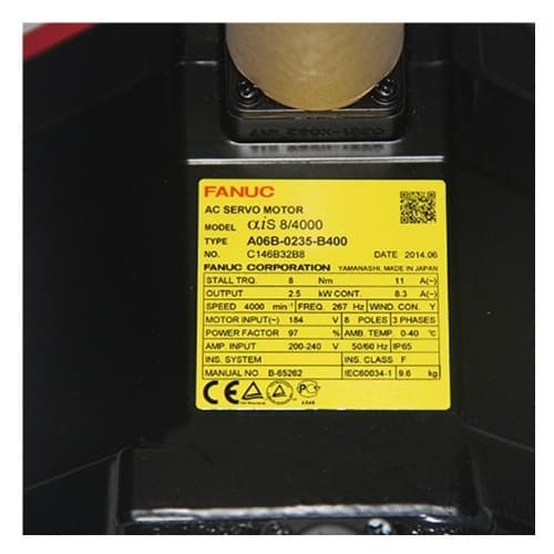 Fanuc A06B-0235-B400:AC Động cơ servo MDL AiS8/4000 Fanuc A06B-0235-B400:AC Động cơ servo MDL AiS8/4000