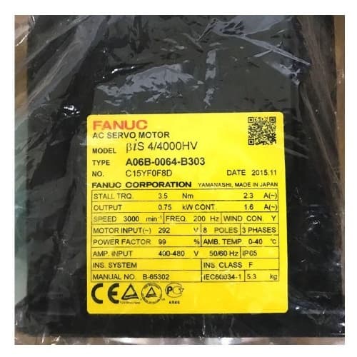 Fanuc A06B-0064-B303 AC Động cơ servo: BiS4/4000HV Fanuc A06B-0064-B303 AC Động cơ servo: BiS4/4000HV