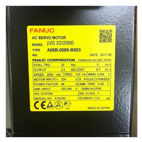 Fanuc A06B-0085-B503: AC SERVO MDL BiS22/2000 Fanuc A06B-0085-B503: AC SERVO MDL BiS22/2000