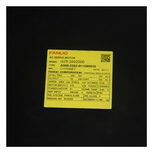 Fanuc A06B-0292-B110#0035 Động cơ servo Fanuc A06B-0292-B110#0035 Động cơ servo
