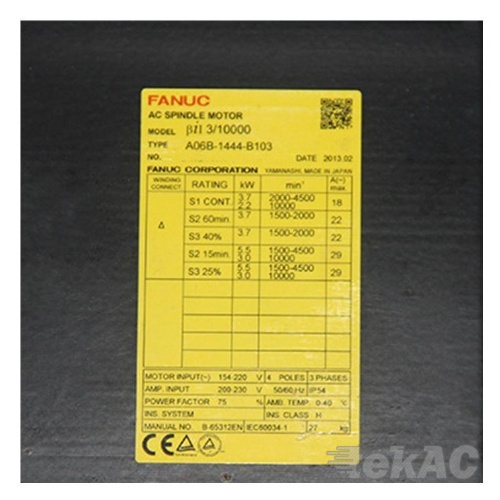 Fanuc A06B-1444-B103: AC SPNDL MOTOR MDL Bii 3/10