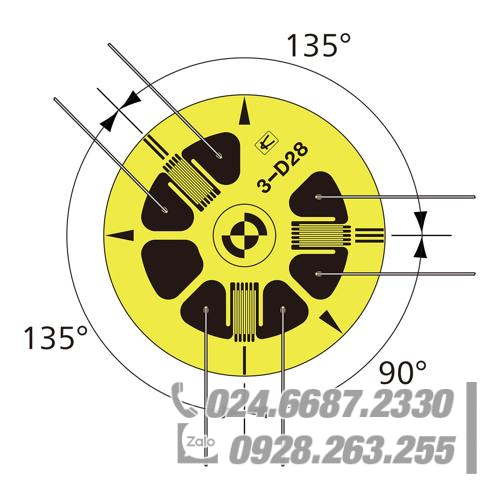 cho phương pháp khoan KYOWA KFGS 120Ω Ba trục cho phương pháp khoan KYOWA KFGS 120Ω Ba trục