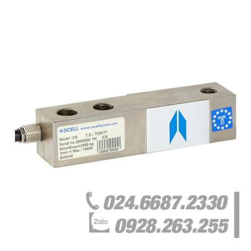 Cảm biến lực Load Cell Shear Beam 1500 kg chất liệu thép hợp kim OIML C3 ASCELL CS-1500 Cảm biến lực Load Cell Shear Beam 1500 kg chất liệu thép hợp kim OIML C3 ASCELL CS-1500